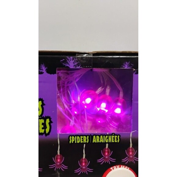 FUN WORLD HALLOWEEN 5.9 FT LED LIGHT STRAND OF SPIDERS NEW OPEN BOX - Picture 4 of 5